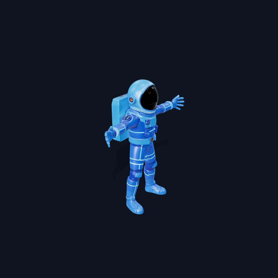 Futuristic Blue Astronaut model pack